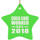 Child Care Worker Established EST. 2018 - Star Ornament