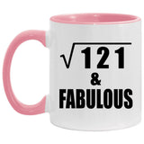 11th Birthday Square Root of 121 & Fabulous - 11oz Accent Mug Pink