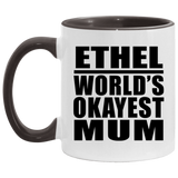 Ethel World's Okayest Mum - 11oz Accent Mug Black