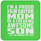 Proud Film Editor Mom Of Awesome Son - Drink Coaster