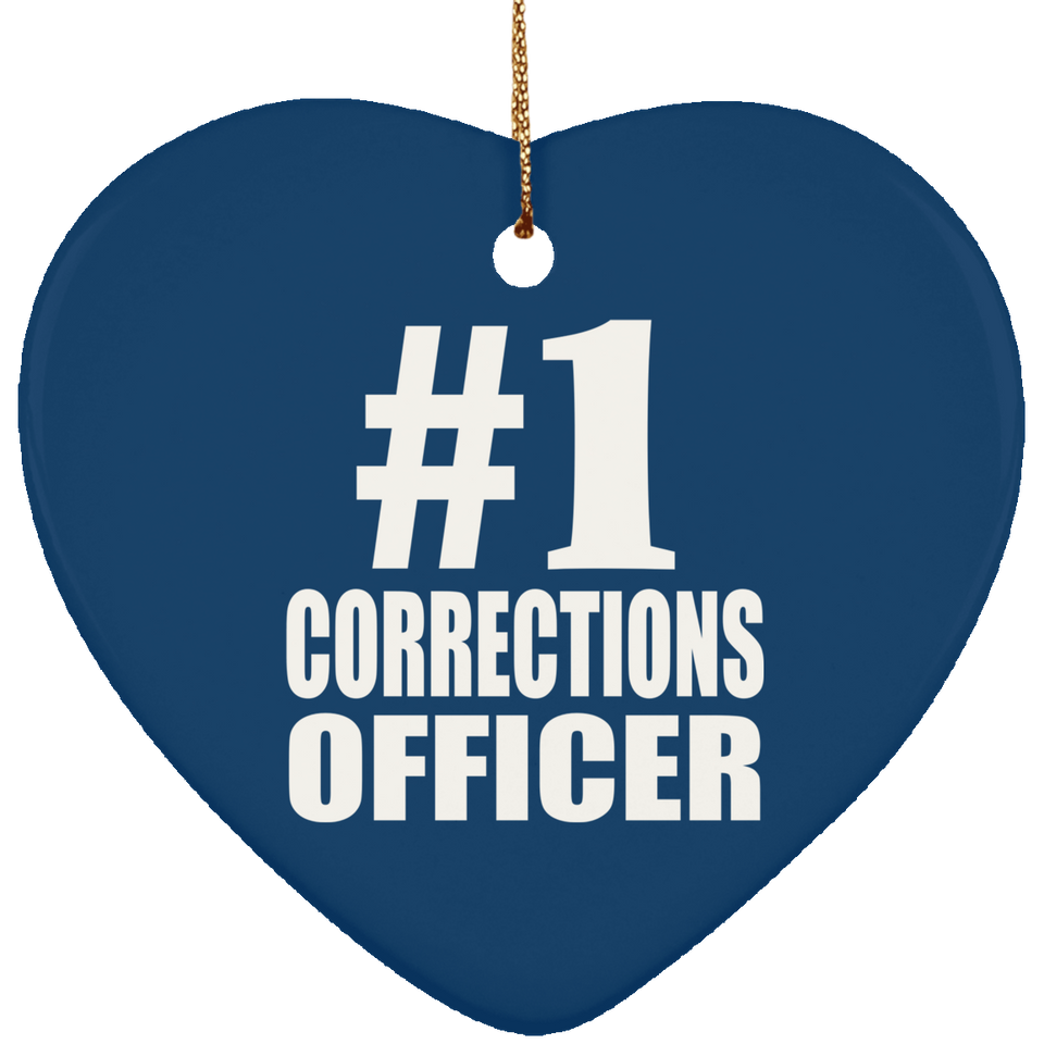 Number One #1 Corrections Officer - Heart Ornament
