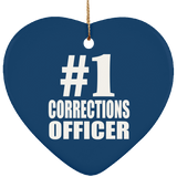 Number One #1 Corrections Officer - Heart Ornament