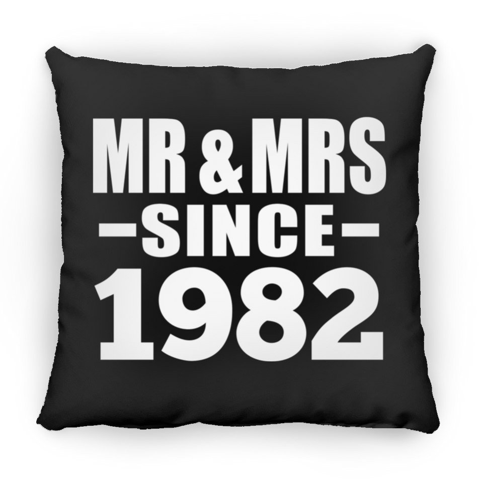 42nd Anniversary Mr & Mrs Since 1982 - Throw Pillow Black