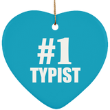 Number One #1 Typist - Heart Ornament