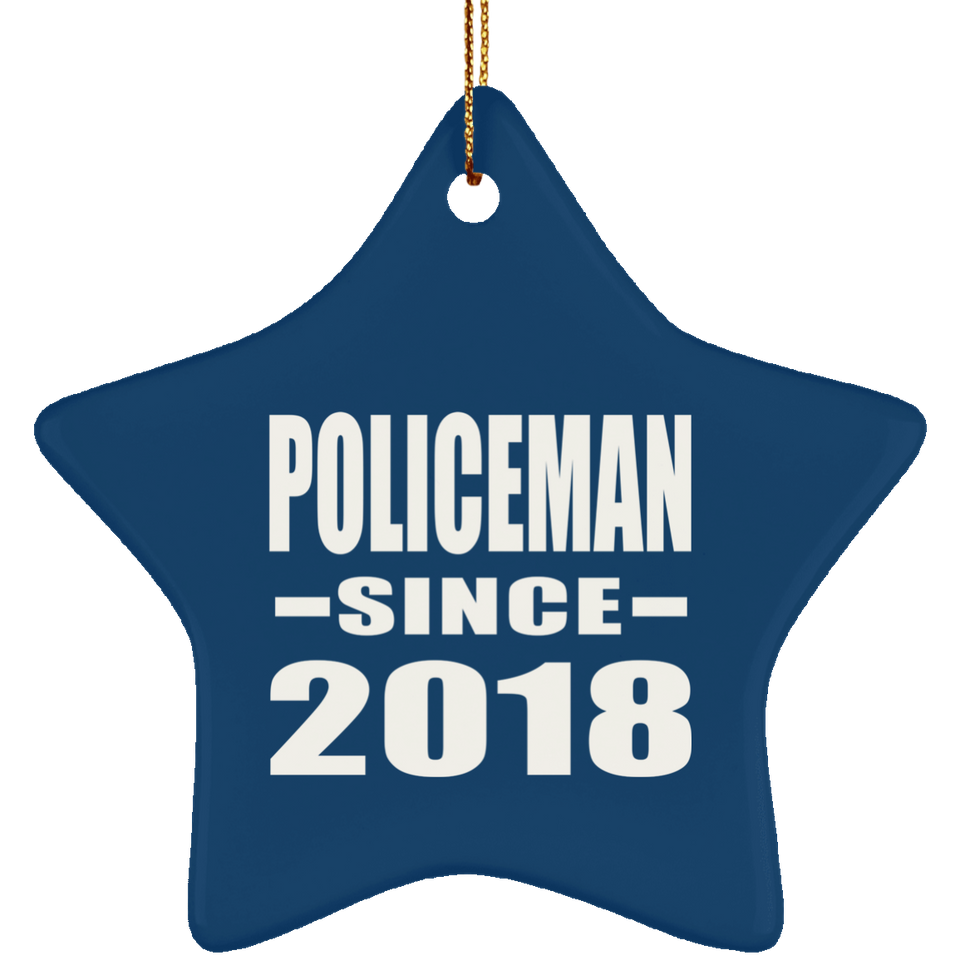 Policeman Since 2018 - Star Ornament