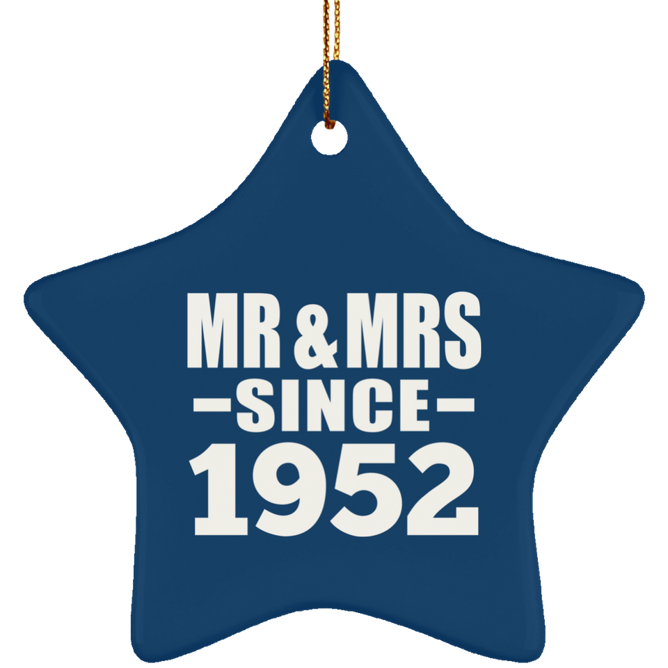 72nd Anniversary Mr & Mrs Since 1952 - Star Ornament