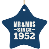 72nd Anniversary Mr & Mrs Since 1952 - Star Ornament