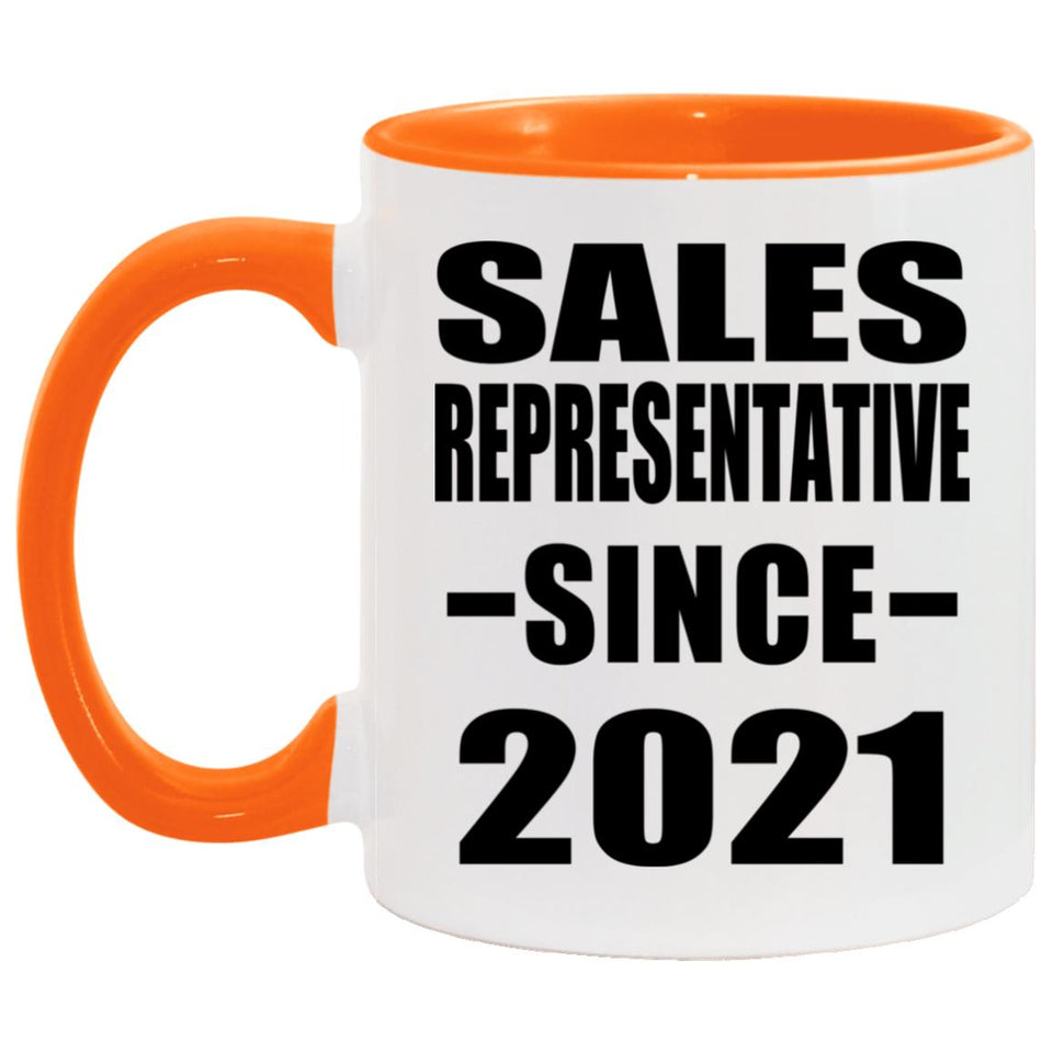 Sales Representative Since 2021 - 11oz Accent Mug Orange
