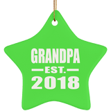 Grandpa Established EST. 2018 - Star Ornament