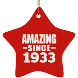 91st Birthday Amazing Since 1933 - Star Ornament