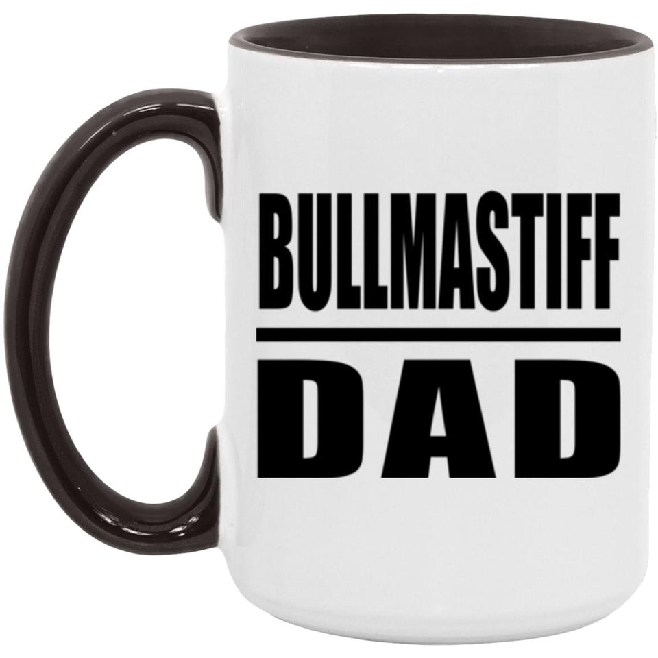 Bullmastiff Dad - 15oz Accent Mug Black