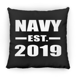 Navy Established EST. 2019 - Throw Pillow Black