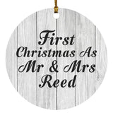 First Christmas As Mr & Mrs Reed - Circle Ornament F