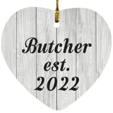 Butcher Established Est. 2022 - Heart Ornament F