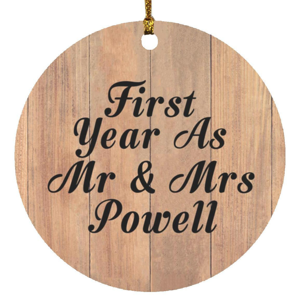 First Year As Mr & Mrs Powell - Circle Ornament C