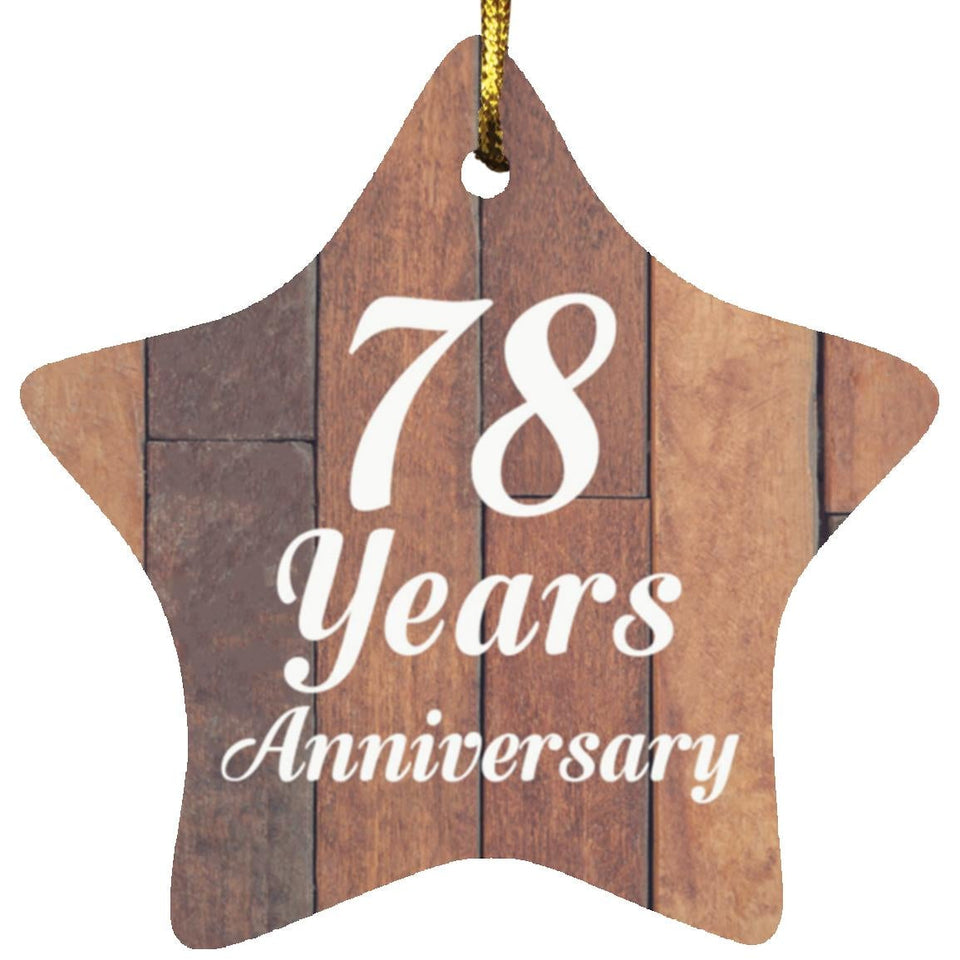 78th Anniversary 78 Years Anniversary - Star Ornament E