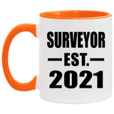 Surveyor Established EST. 2021 - 11oz Accent Mug Orange