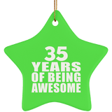 35th Birthday 35 Years Of Being Awesome - Star Ornament