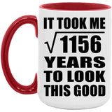 34th Birthday Took Square Root of 1156 Years To Look Good - 15oz Accent Mug Red