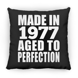 47th Birthday Made In 1977 Aged to Perfection - Throw Pillow Black