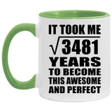 59th Birthday Took Square Root of 3481 Years To Awesome - 11oz Accent Mug Green