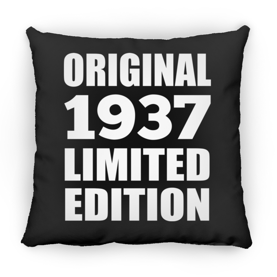 87th Birthday Original 1937 Limited Edition - Throw Pillow Black