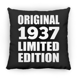 87th Birthday Original 1937 Limited Edition - Throw Pillow Black