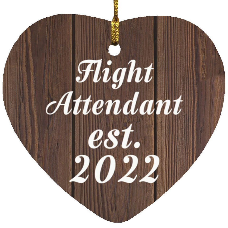Flight Attendant Established Est. 2022 - Heart Ornament D