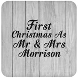 First Christmas As Mr & Mrs Morrison - Drink Coaster F