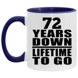 72nd Anniversary 72 Years Down Lifetime To Go - 11oz Accent Mug Purple