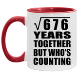 26th Anniversary Square Root of 676 Years Who's Counting - 11oz Accent Mug Red