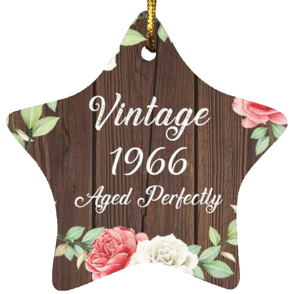 58th Birthday Vintage 1966 Aged Perfectly - Star Ornament A