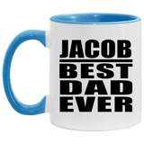 Jacob Best Dad Ever - 11oz Accent Mug Blue