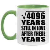 64th Anniversary Square Root of 4096 Years Still In Love - 11oz Accent Mug Green