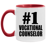 Number One #1 Vocational Counselor - 11oz Accent Mug Red