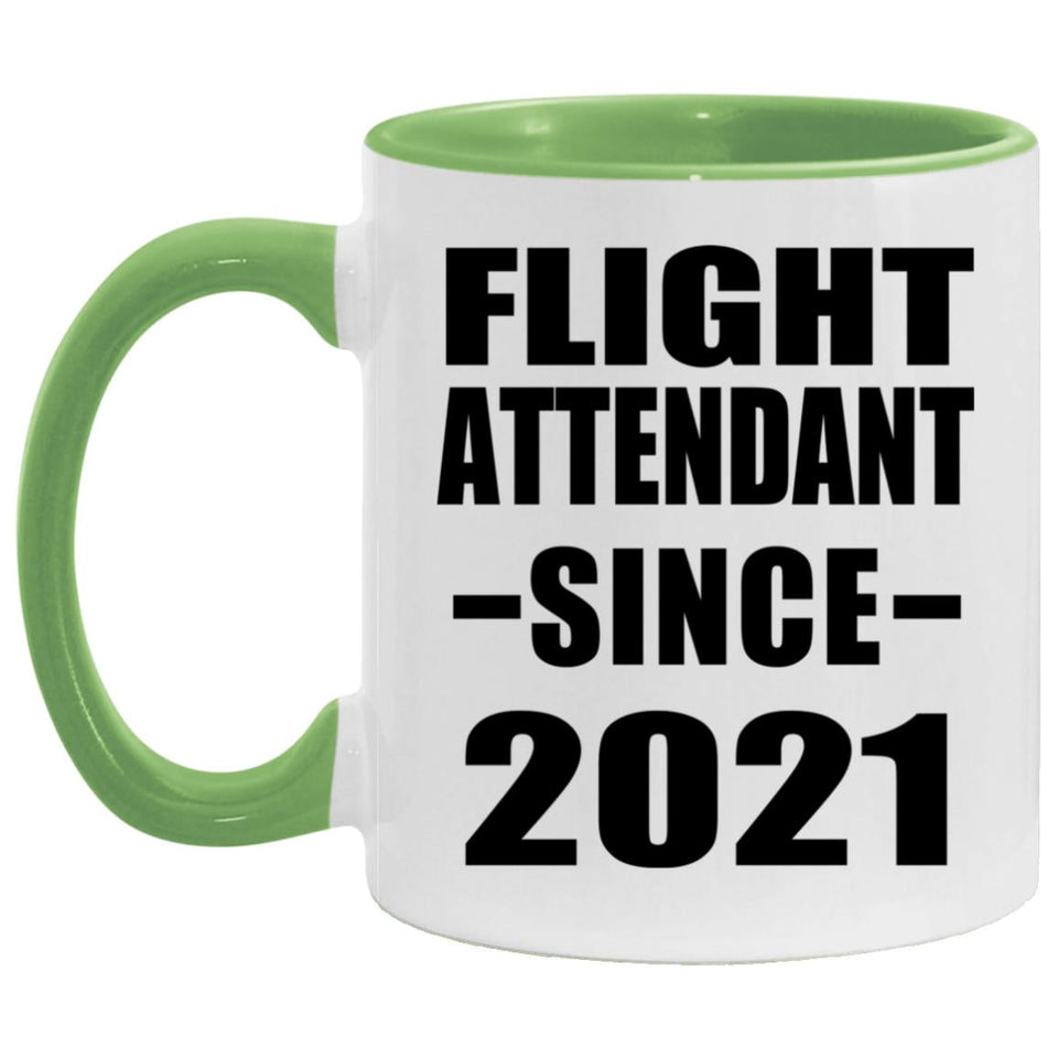 Flight Attendant Since 2021 - 11oz Accent Mug Green