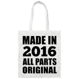 8th Birthday Made in 2016 All Parts Original - Tote Bag White