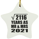 46th Anniversary Square Root of 2116 Years As Mr & Mrs 2021 - Star Ornament