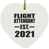 Flight Attendant Established EST. 2021 - Heart Ornament