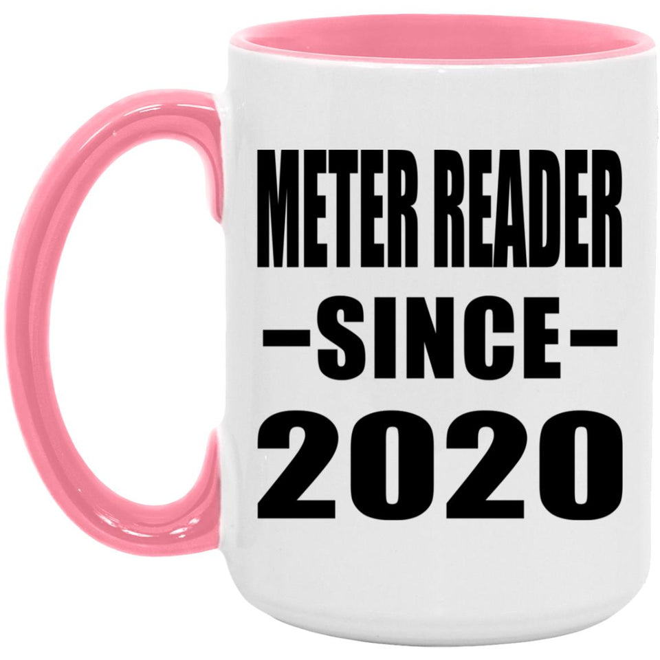 Meter Reader Since 2020 - 15oz Accent Mug Pink