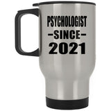 Psychologist Since 2021 - Silver Travel Mug