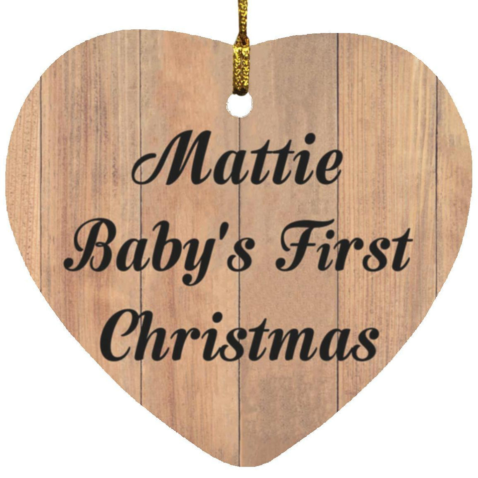 Mattie Baby's First Christmas - Heart Ornament C