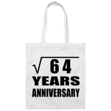 8th Anniversary Square Root of 64 Years Anniversary - Tote Bag White