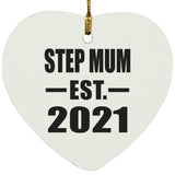 Step Mum Established EST. 2021 - Heart Ornament