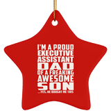 Proud Executive Assistant Dad Of Awesome Son - Star Ornament