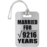 96th Anniversary Married For Square Root of 9216 Years - Luggage Bag Tag