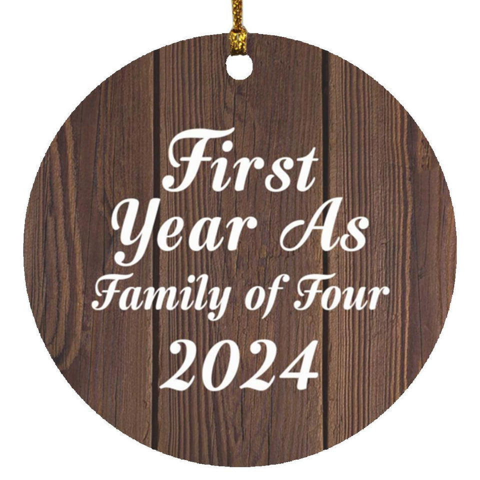 First Year As Family Of Four 2024 - Circle Ornament D