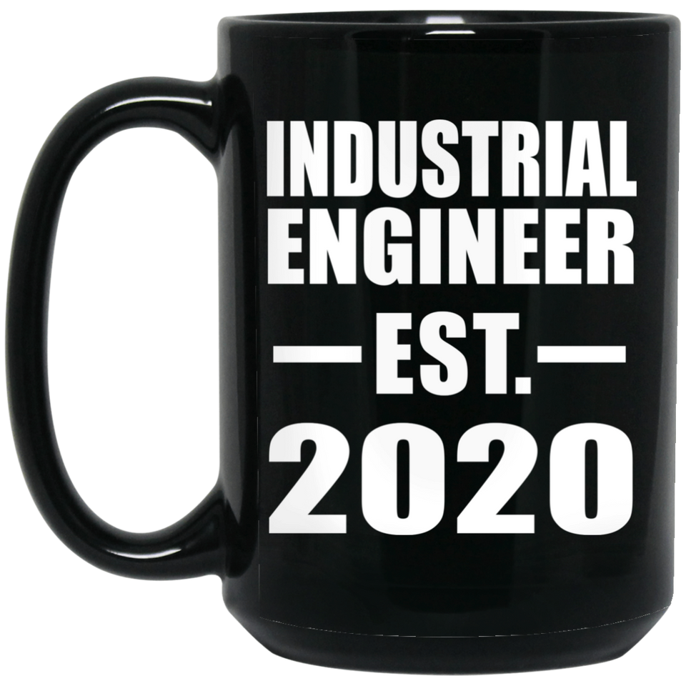 Industrial Engineer Established EST. 2020 - 15oz Coffee Mug Black