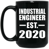 Industrial Engineer Established EST. 2020 - 15oz Coffee Mug Black