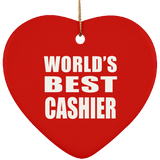 World's Best Cashier - Heart Ornament
